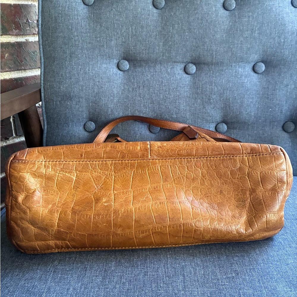 Margot Tan Croc-Embossed Leather Shoulder Bag - Picture 8 of 10